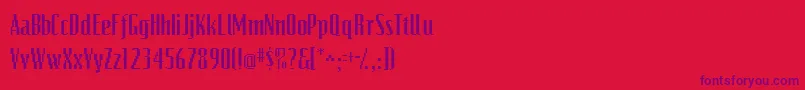 Videocondssk-Schriftart – Violette Schriften auf rotem Hintergrund