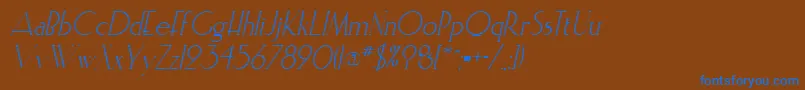 ElisiainlineItalic Font – Blue Fonts on Brown Background