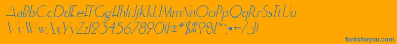 ElisiainlineItalic Font – Blue Fonts on Orange Background