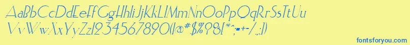 ElisiainlineItalic Font – Blue Fonts on Yellow Background