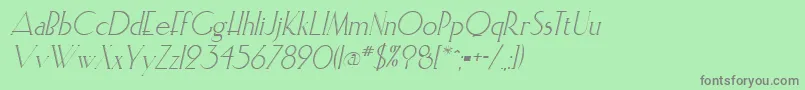 ElisiainlineItalic Font – Gray Fonts on Green Background