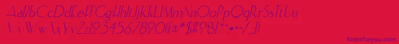 ElisiainlineItalic Font – Purple Fonts on Red Background