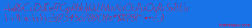ElisiainlineItalic Font – Red Fonts on Blue Background