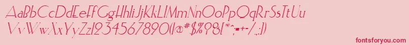 フォントElisiainlineItalic – ピンクの背景に赤い文字