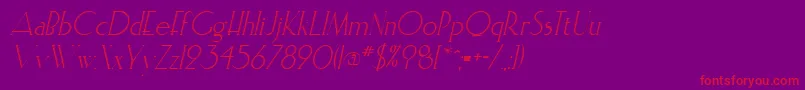 ElisiainlineItalic-Schriftart – Rote Schriften auf violettem Hintergrund