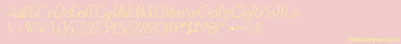 ElisiainlineItalic Font – Yellow Fonts on Pink Background
