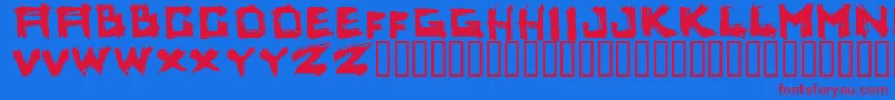 Yoicks ffy Font – Red Fonts on Blue Background