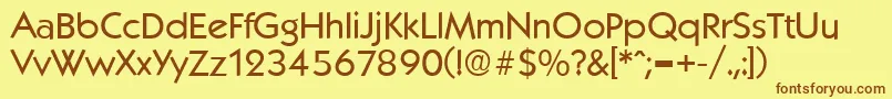 KoblenzSerialRegularDb Font – Brown Fonts on Yellow Background