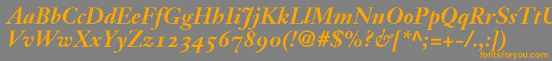 JansonText76BoldItalicOldstyleFigures Font – Orange Fonts on Gray Background