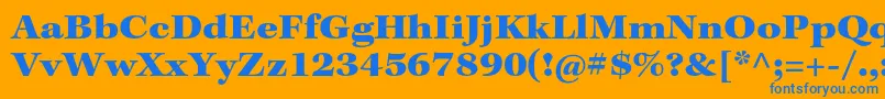 フォントKeplerstdBlackext – オレンジの背景に青い文字