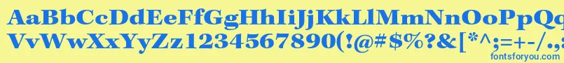KeplerstdBlackext Font – Blue Fonts on Yellow Background