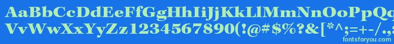 KeplerstdBlackext Font – Green Fonts on Blue Background