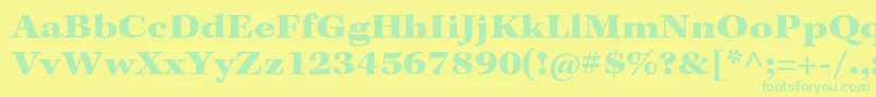 KeplerstdBlackext Font – Green Fonts on Yellow Background
