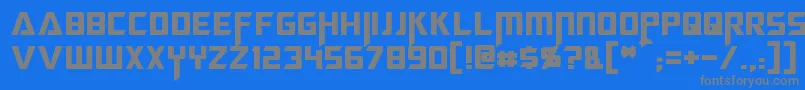 Megatron Font – Gray Fonts on Blue Background