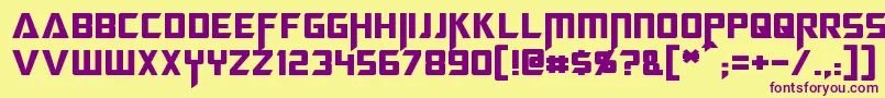 Megatron Font – Purple Fonts on Yellow Background