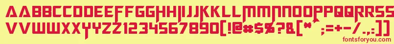 Megatron Font – Red Fonts on Yellow Background