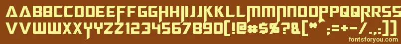 Megatron Font – Yellow Fonts on Brown Background