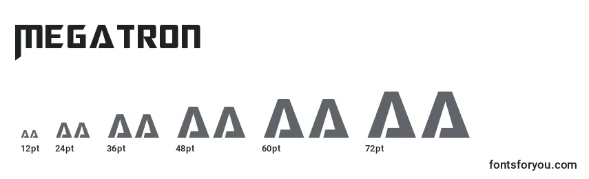 Megatron Font Sizes
