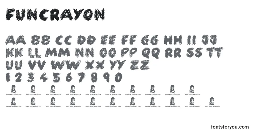 Czcionka FunCrayon – alfabet, cyfry, specjalne znaki
