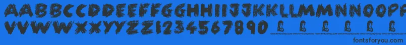 FunCrayon Font – Black Fonts on Blue Background