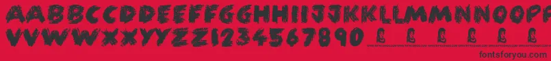 FunCrayon Font – Black Fonts on Red Background