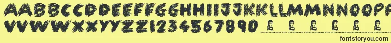 FunCrayon Font – Black Fonts on Yellow Background