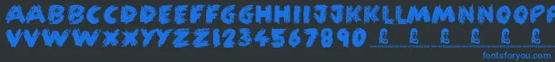 FunCrayon Font – Blue Fonts on Black Background