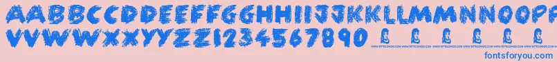 FunCrayon Font – Blue Fonts on Pink Background