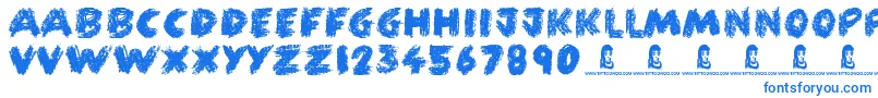 FunCrayon Font – Blue Fonts on White Background