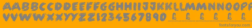 FunCrayon-Schriftart – Graue Schriften auf orangefarbenem Hintergrund