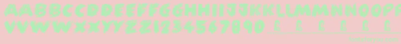 FunCrayon Font – Green Fonts on Pink Background