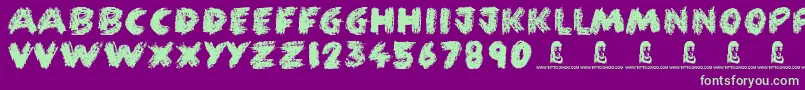 FunCrayon Font – Green Fonts on Purple Background