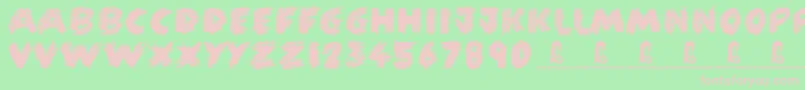 FunCrayon Font – Pink Fonts on Green Background