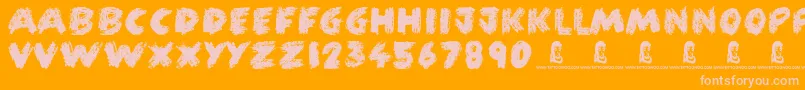 FunCrayon Font – Pink Fonts on Orange Background
