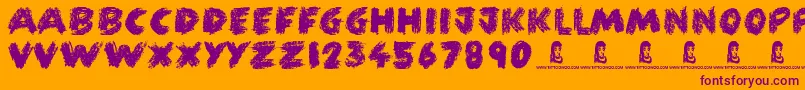 FunCrayon Font – Purple Fonts on Orange Background