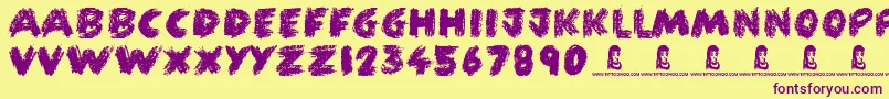 FunCrayon Font – Purple Fonts on Yellow Background