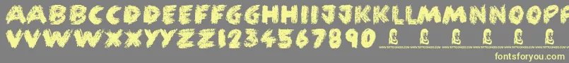 FunCrayon Font – Yellow Fonts on Gray Background