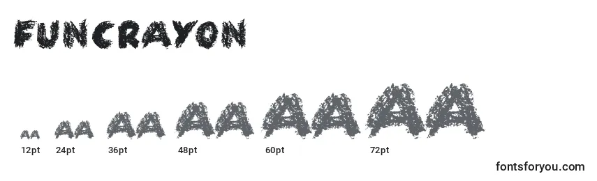 FunCrayon Font Sizes