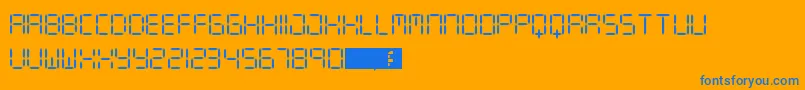 DigitLcd Font – Blue Fonts on Orange Background