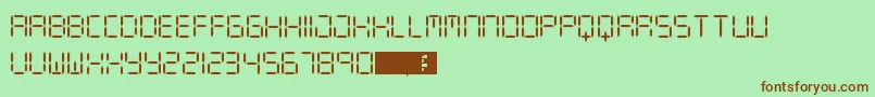 DigitLcd Font – Brown Fonts on Green Background