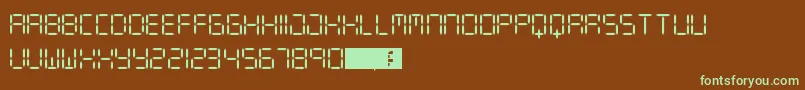 DigitLcd Font – Green Fonts on Brown Background