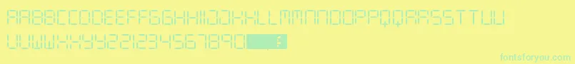 DigitLcd Font – Green Fonts on Yellow Background