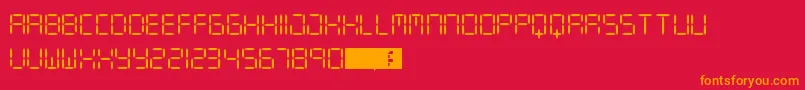 DigitLcd Font – Orange Fonts on Red Background