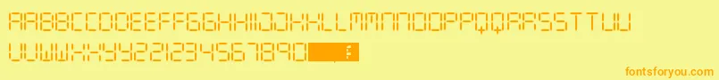 DigitLcd Font – Orange Fonts on Yellow Background