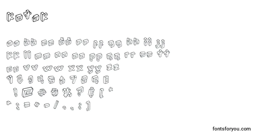 Kotak Font – alphabet, numbers, special characters