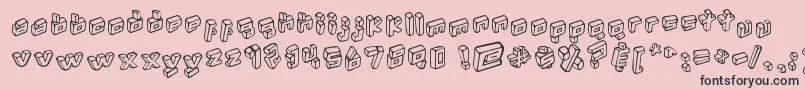 Kotak-fontti – mustat fontit vaaleanpunaisella taustalla