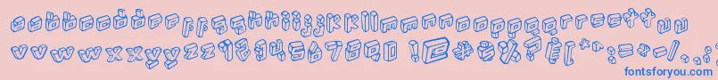 Kotak Font – Blue Fonts on Pink Background