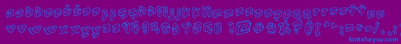 フォントKotak – 紫色の背景に青い文字