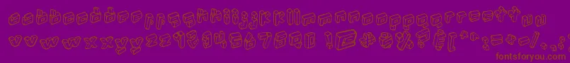 Kotak-fontti – ruskeat fontit violetilla taustalla