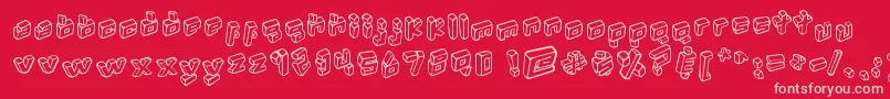 Kotak Font – Pink Fonts on Red Background